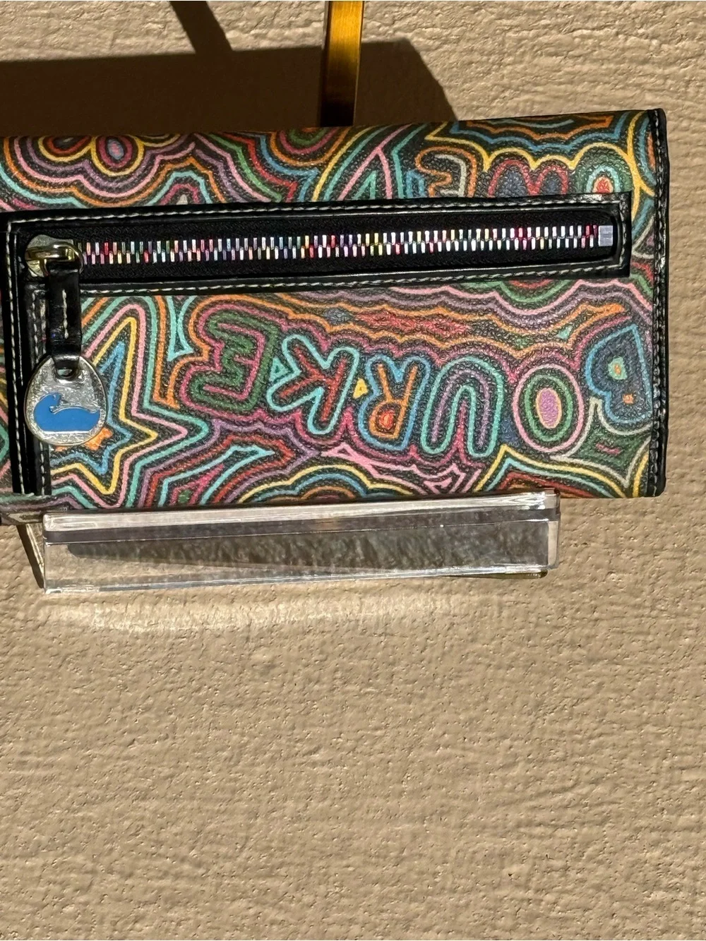 Rare Vintage Dooney & Bourke Rainbow Graffiti Doodle Bag & Wallet Bundle